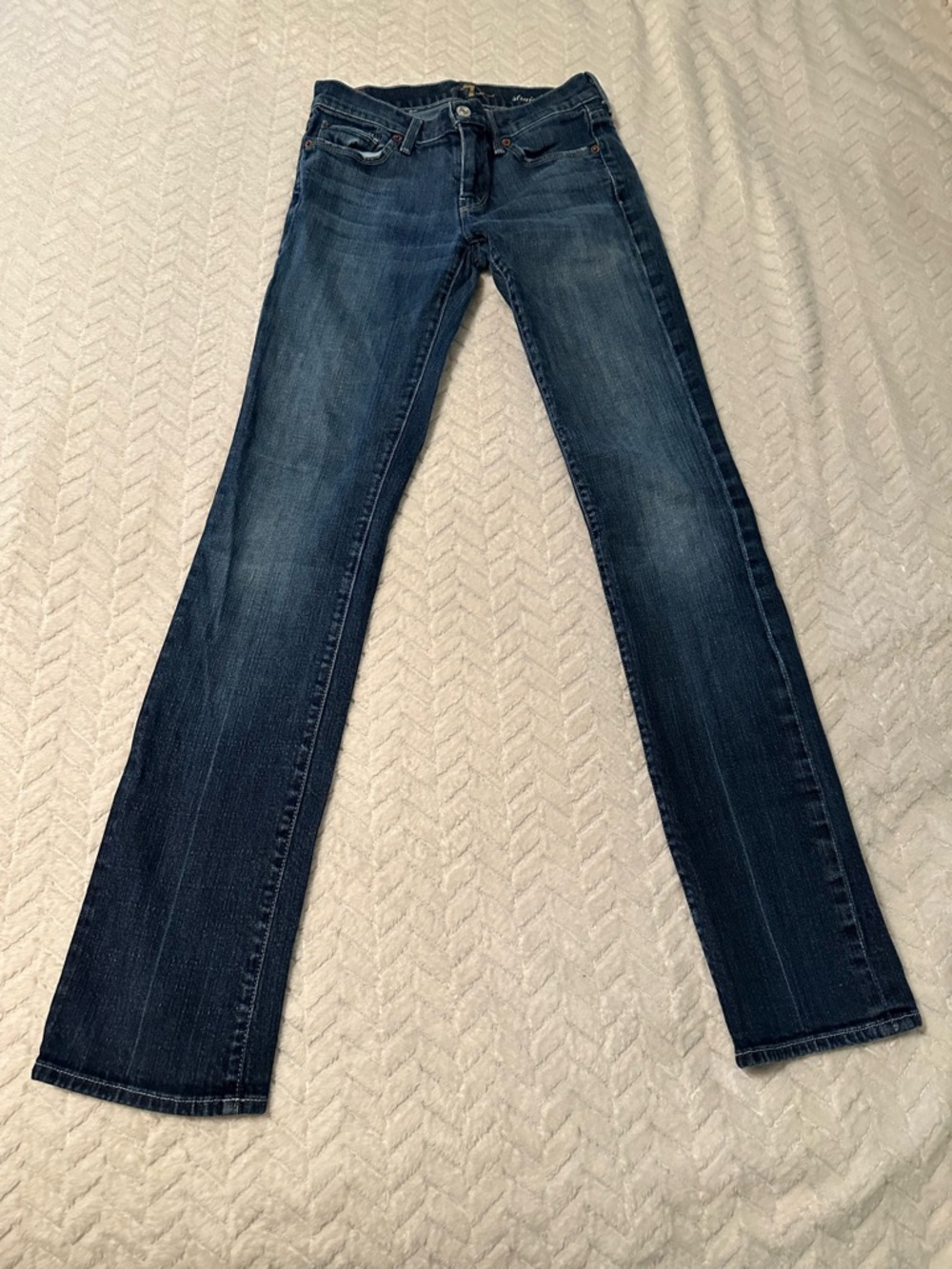 7 For All Mankind Women Straight Leg Jeans - Dark Indigo Wash